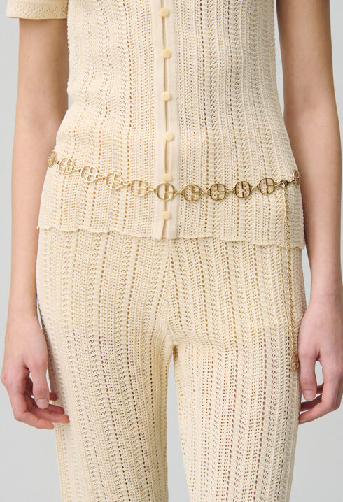 Chain monogram belt