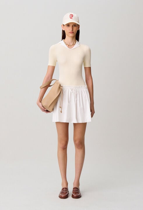 Short bi-material dress