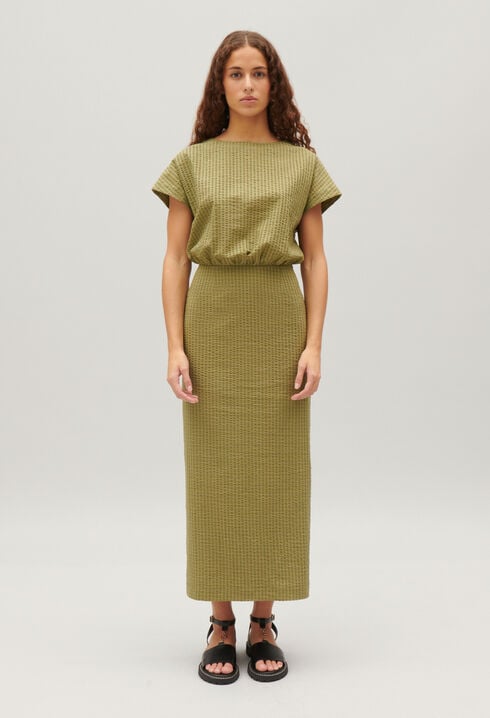 Robe midi rayures