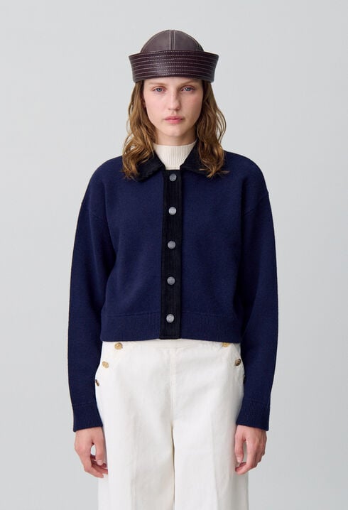 Cardigan velours côtelé