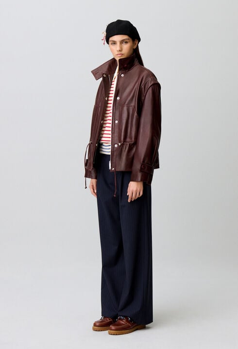 Blouson coupe large cuir