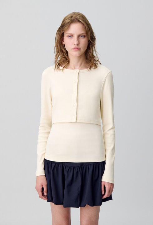 Set t-shirt cardigan coton