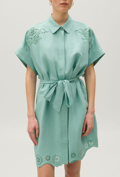 Broderie anglaise short shirt dress