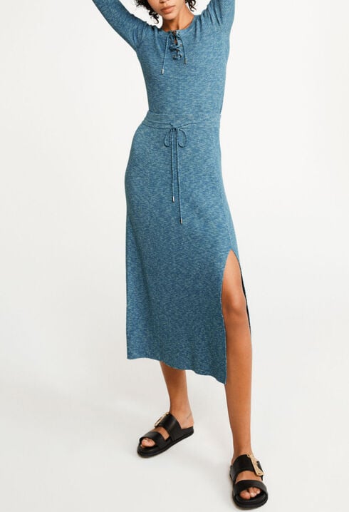 Knit slit skirt