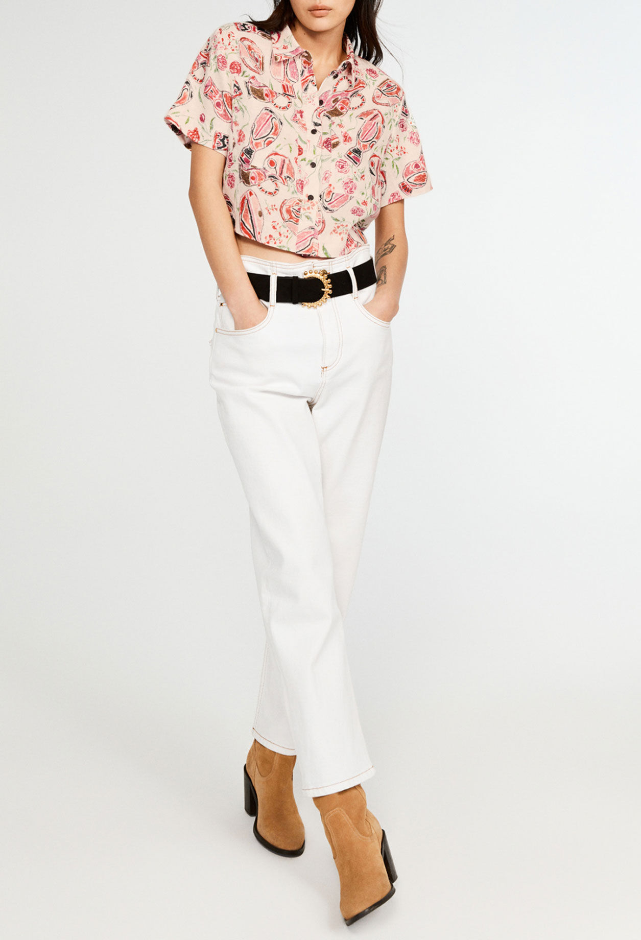 Chemise courte imprimée