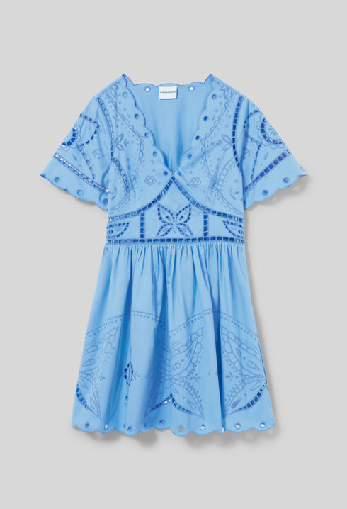 Short Dress Butterfly Embroidery