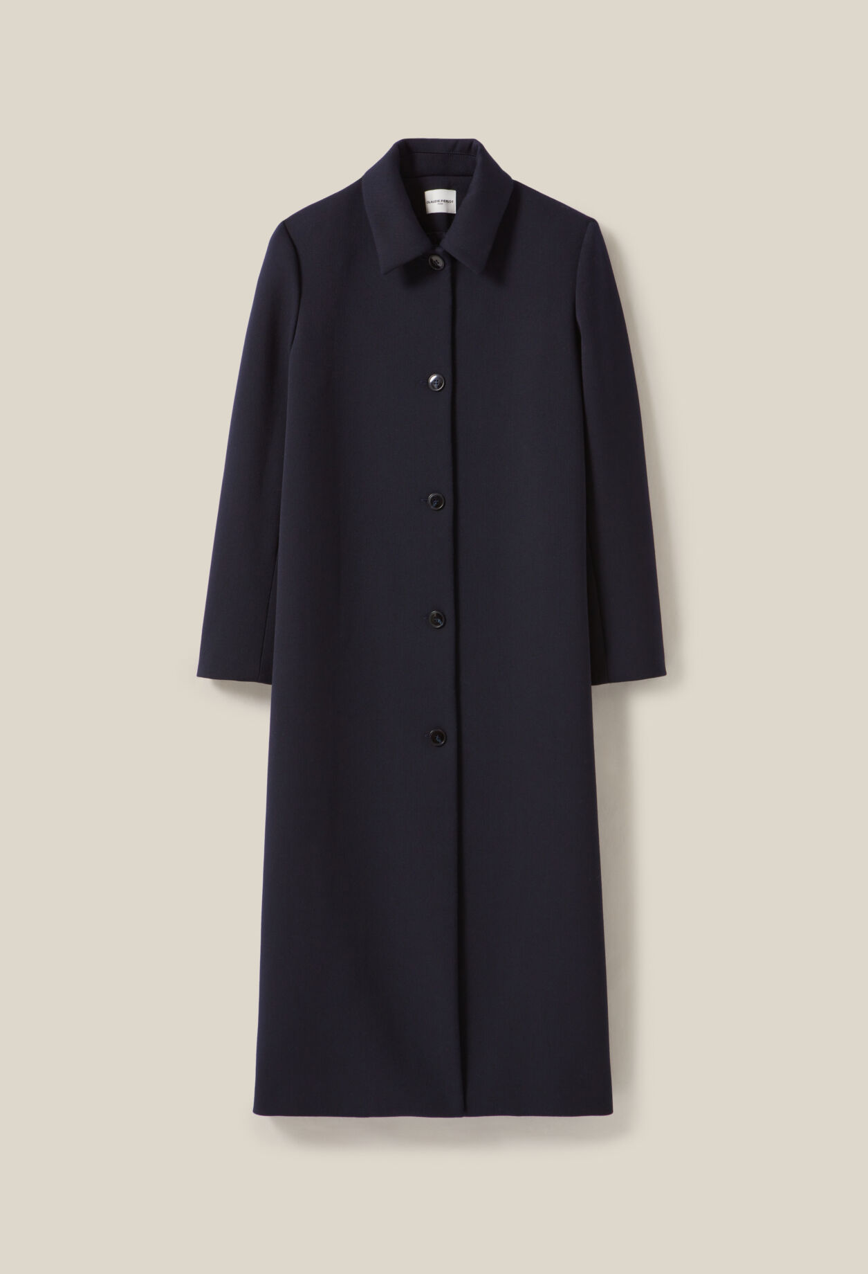 Manteau long coupe droite bleu