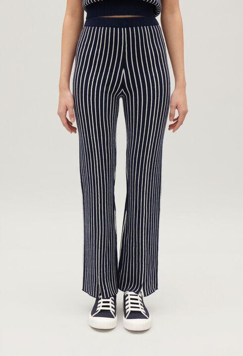 Pantalon maille rayures