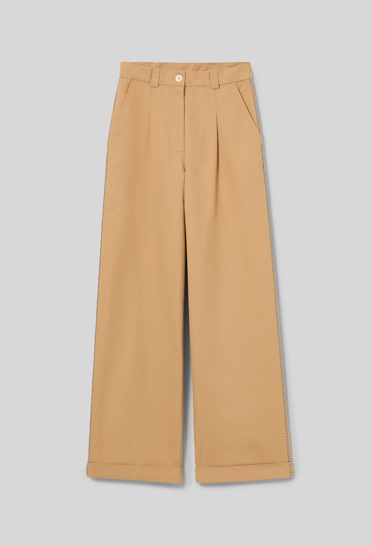 Straight pleated trousers