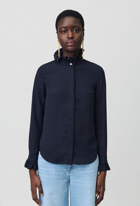 Chemise col victorien marine