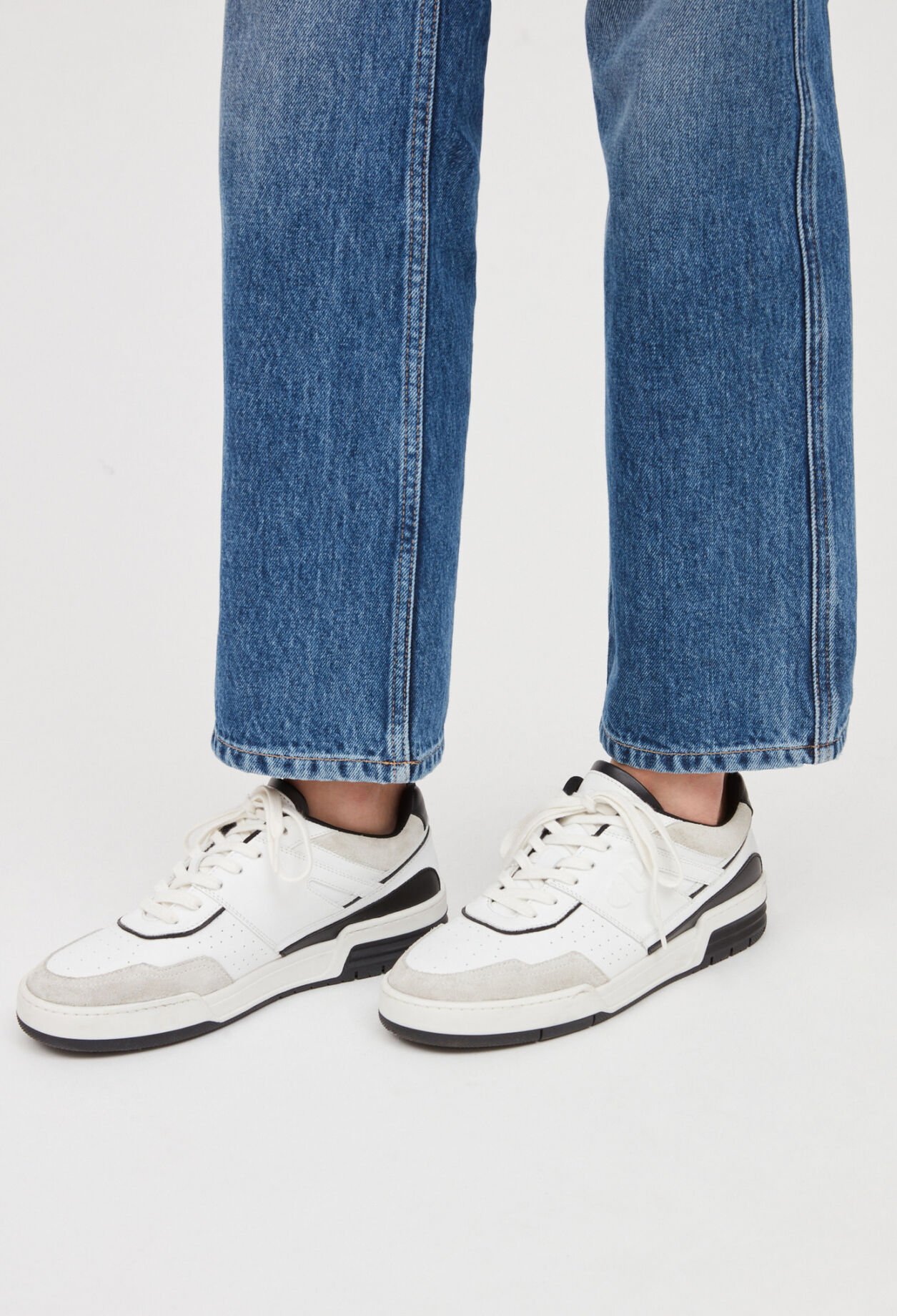 Baskets bicolores cuir