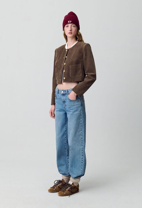 Short Velvet Boxy Jacket