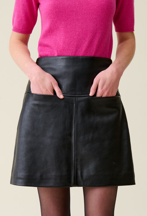 Leather mini skirt