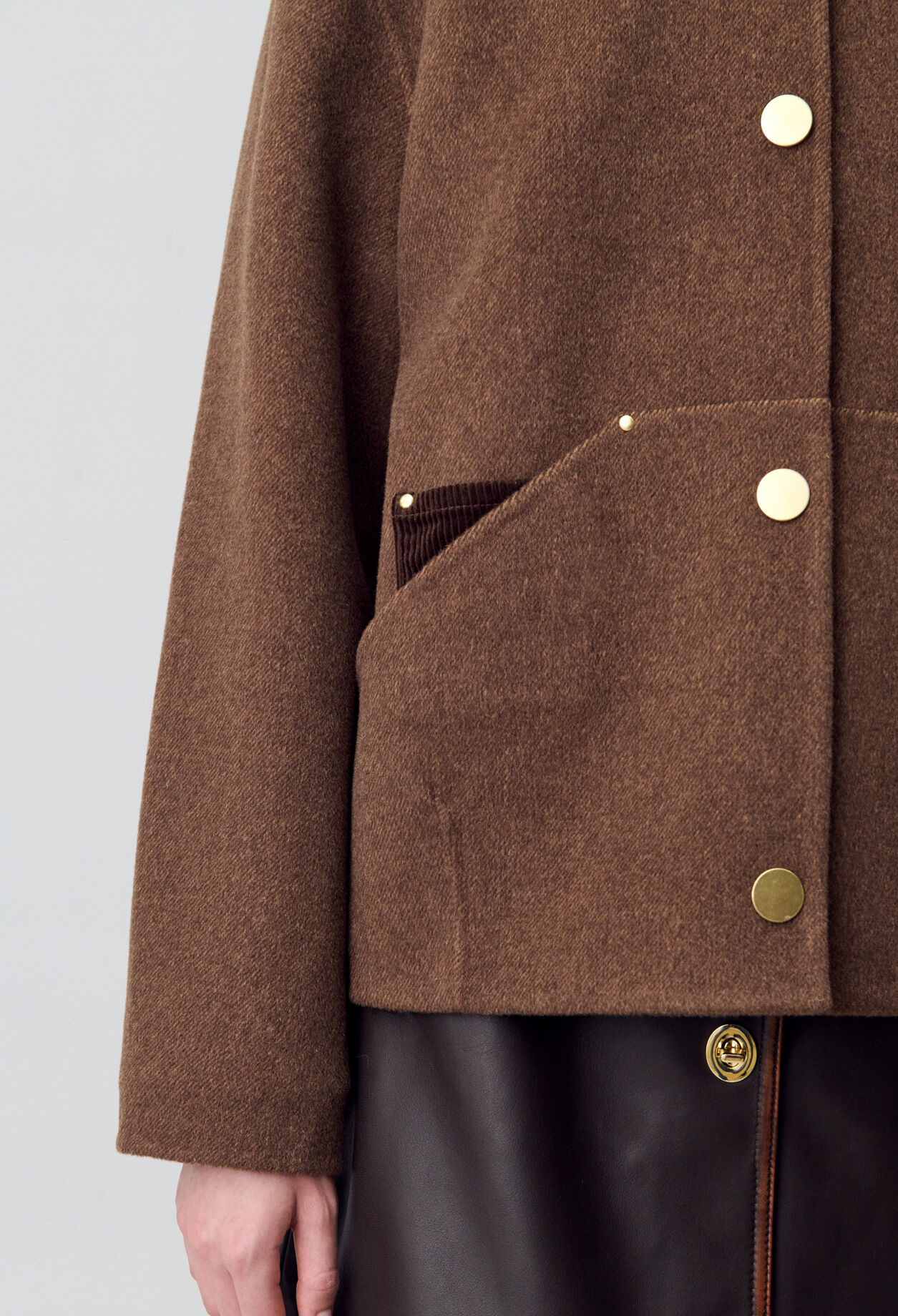 Manteau court laine