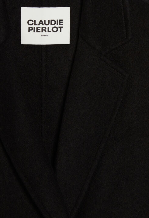 Black straight mid-length coat 