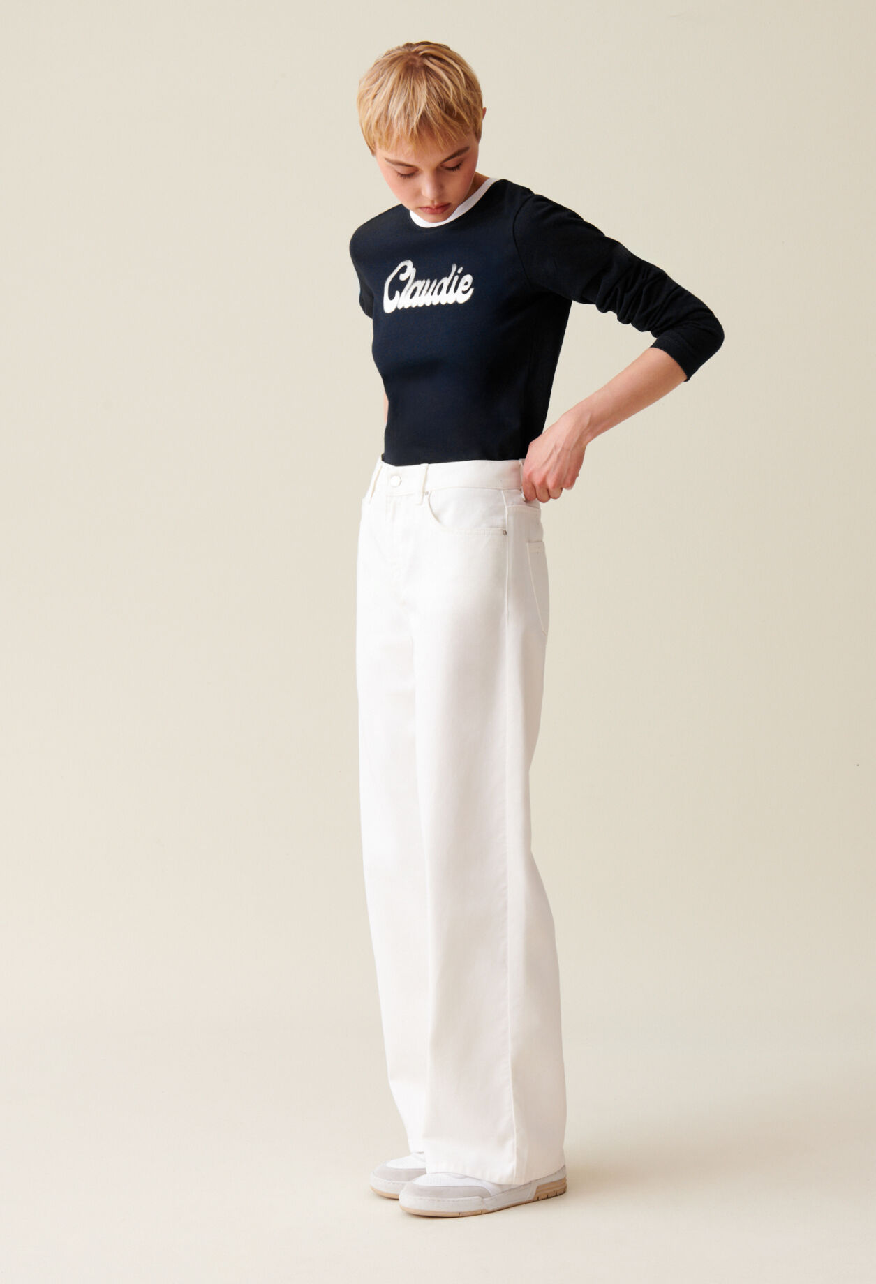 T-shirt coton manches longues noir