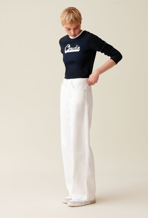 T-shirt coton manches longues noir