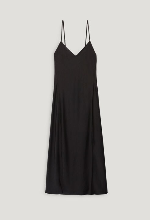 Midi-Negligé-Kleid schwarz 