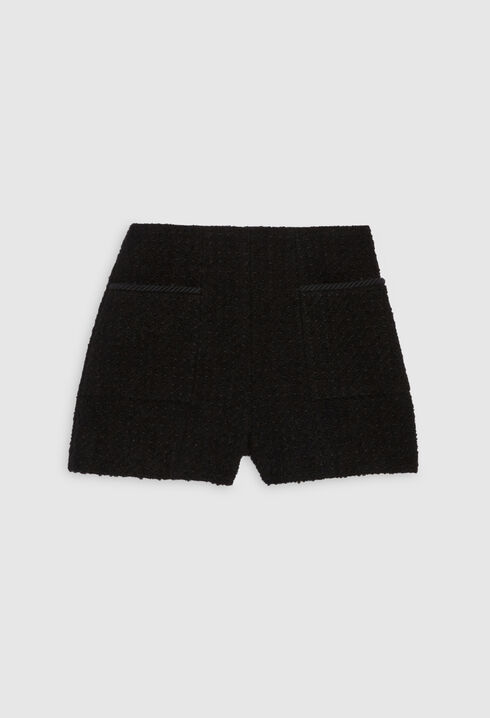 Schwarze Shorts aus Tweed