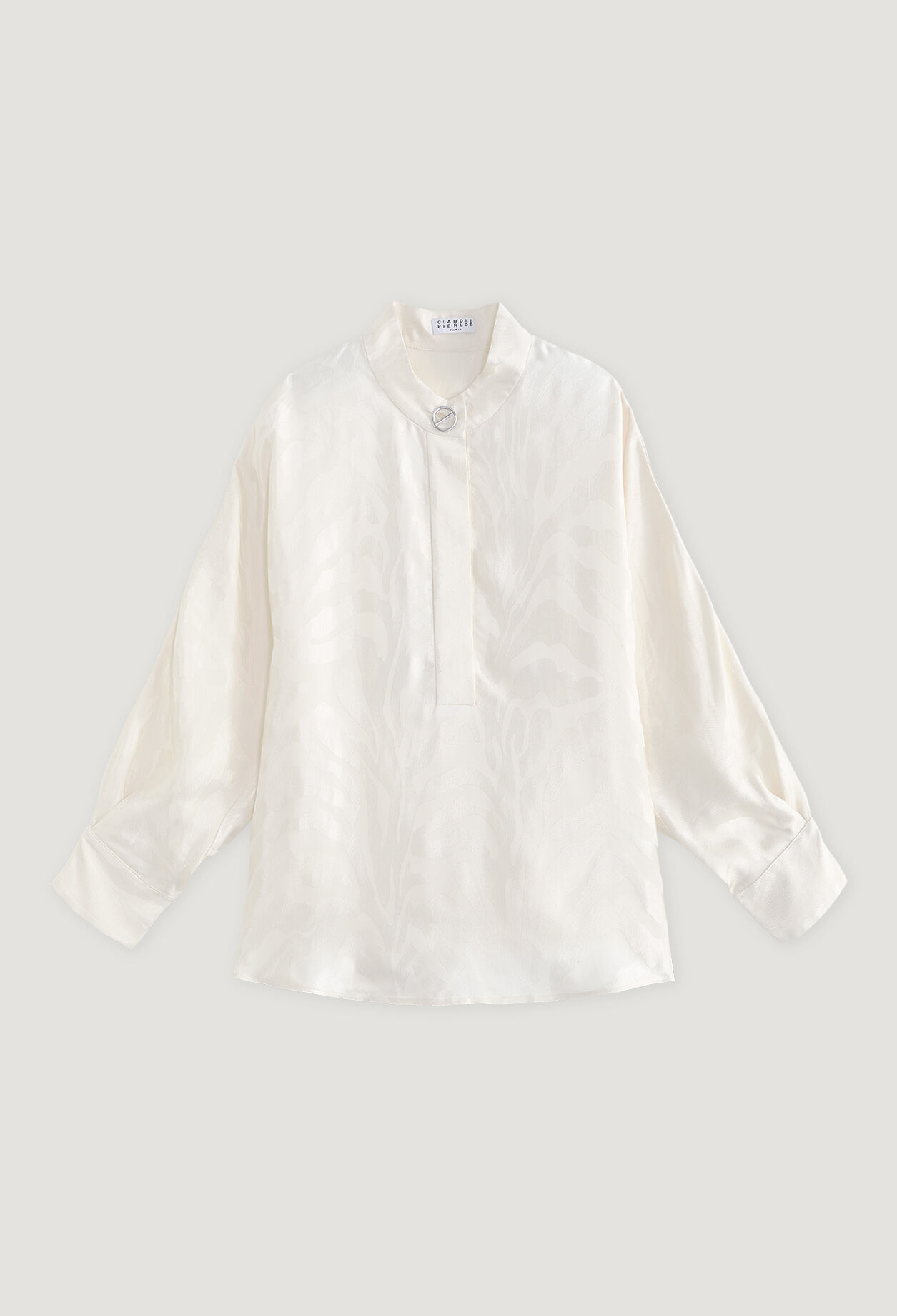 Ecrufarbene Satinbluse