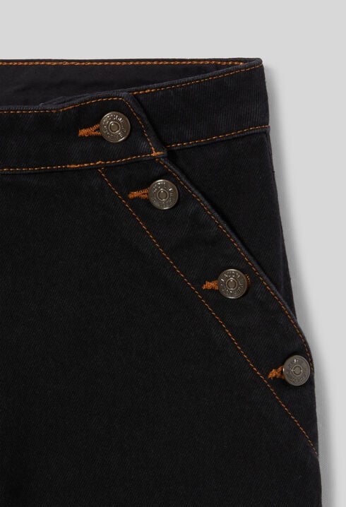 Black denim sailor jeans