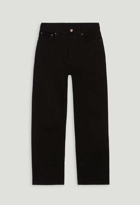 Black straight-leg jeans