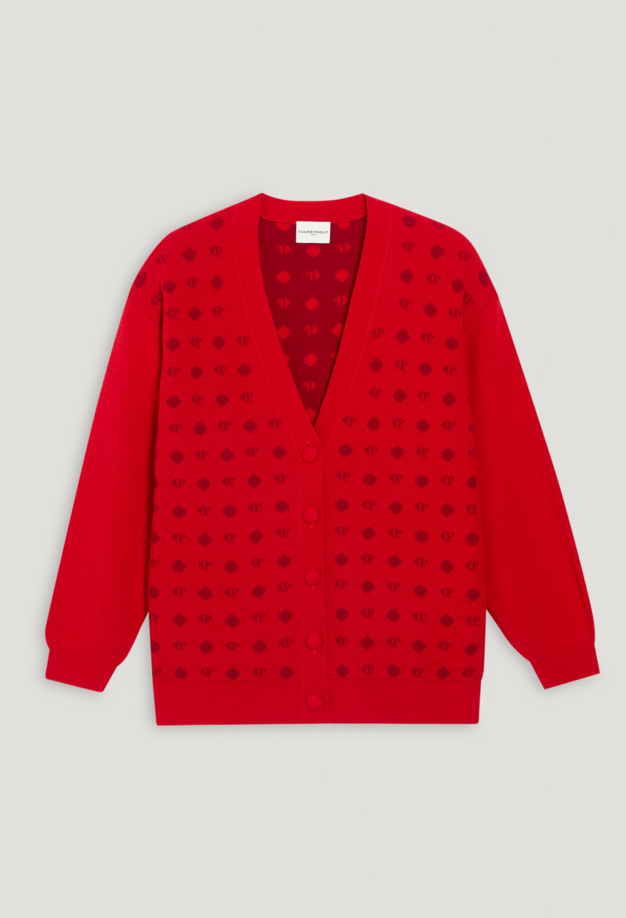 Jacquard-Cardigan in Rot