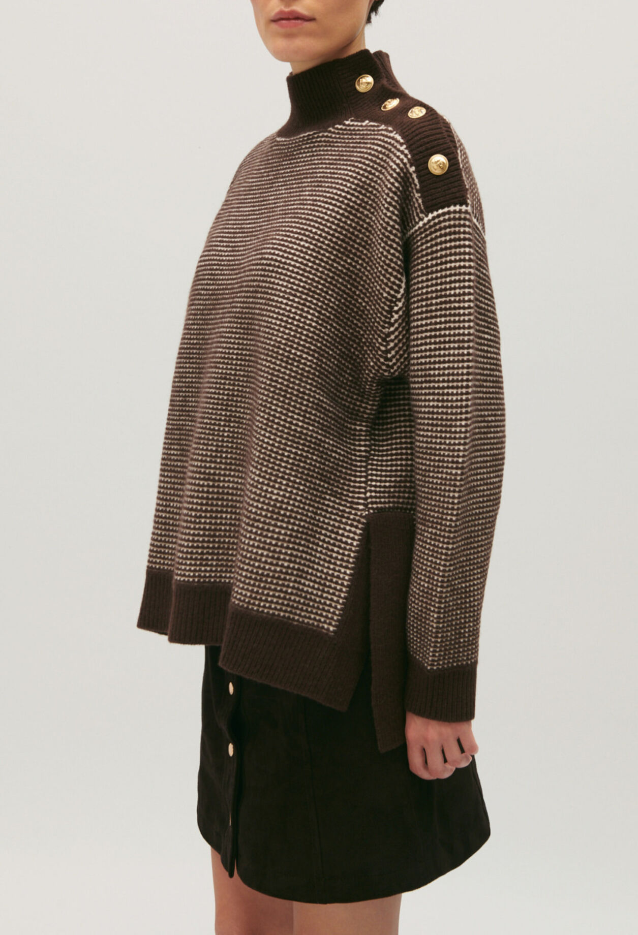 Pull maille bicolore