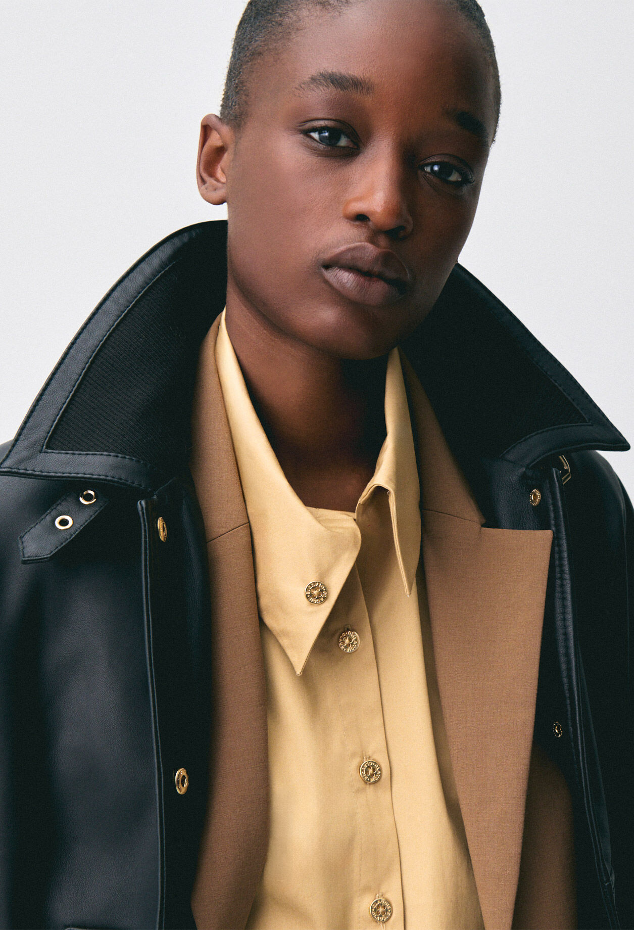 Leather bomber jacket