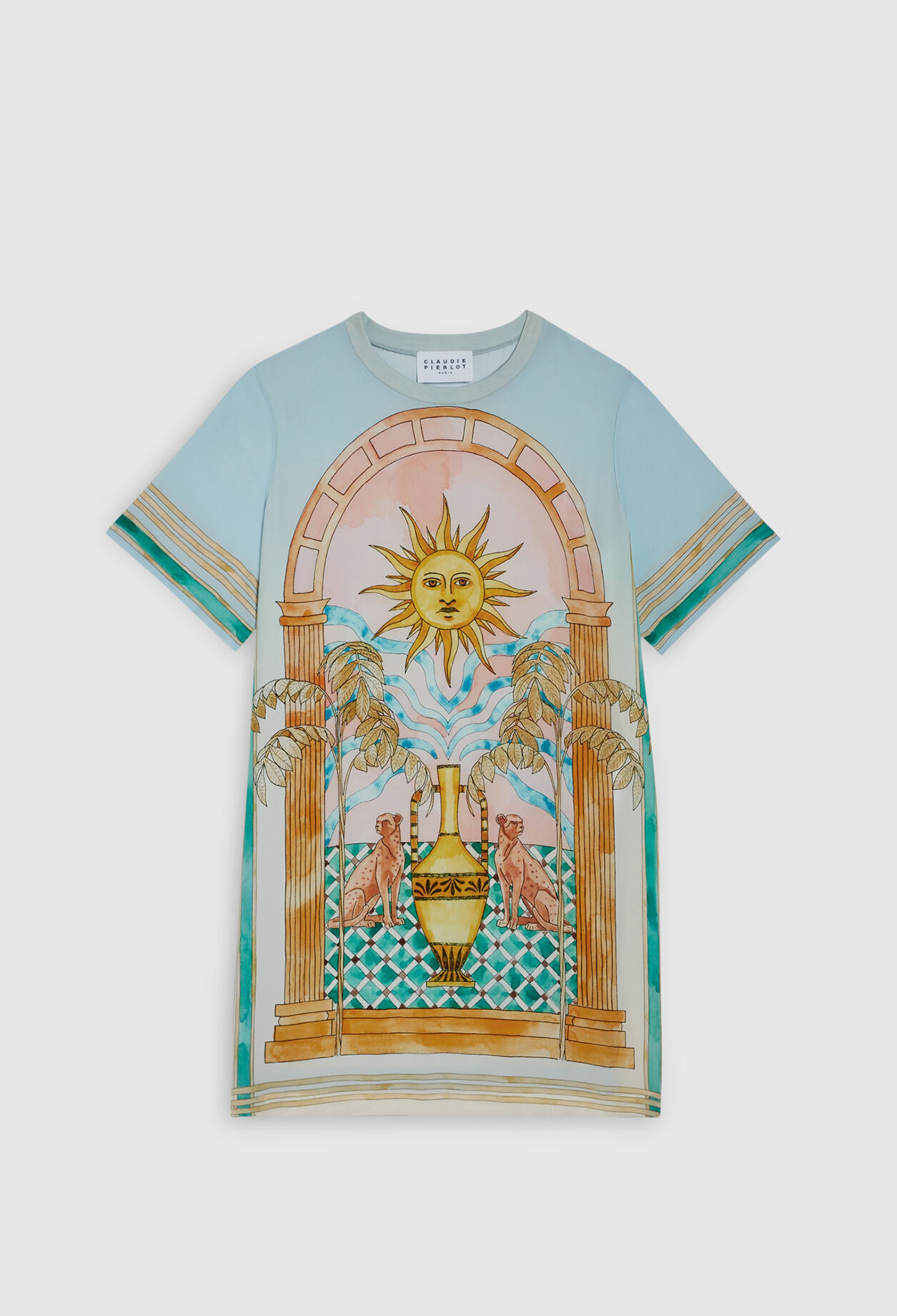 Robe t-shirt soie printée
