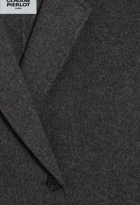 Flecked grey double-sided wool coat