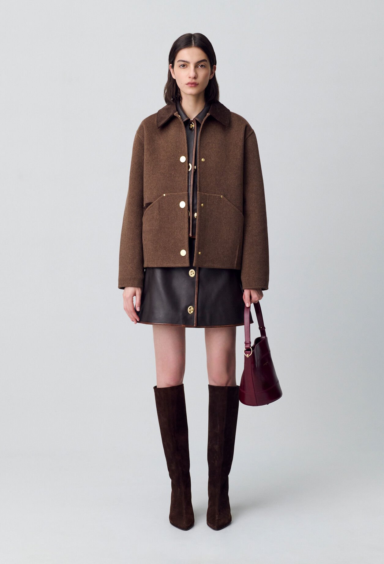 Manteau court laine