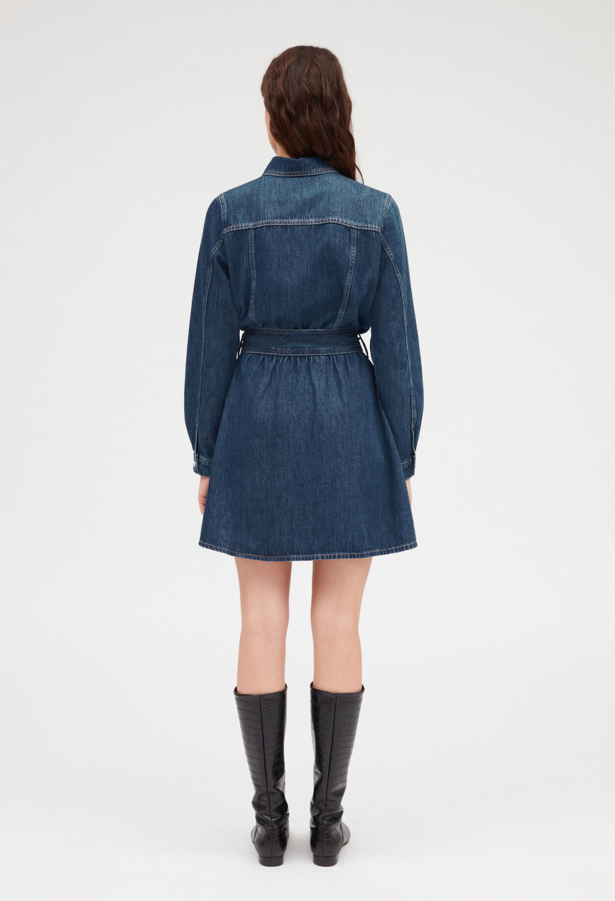 Kurzes Jeanskleid in Mid Blue