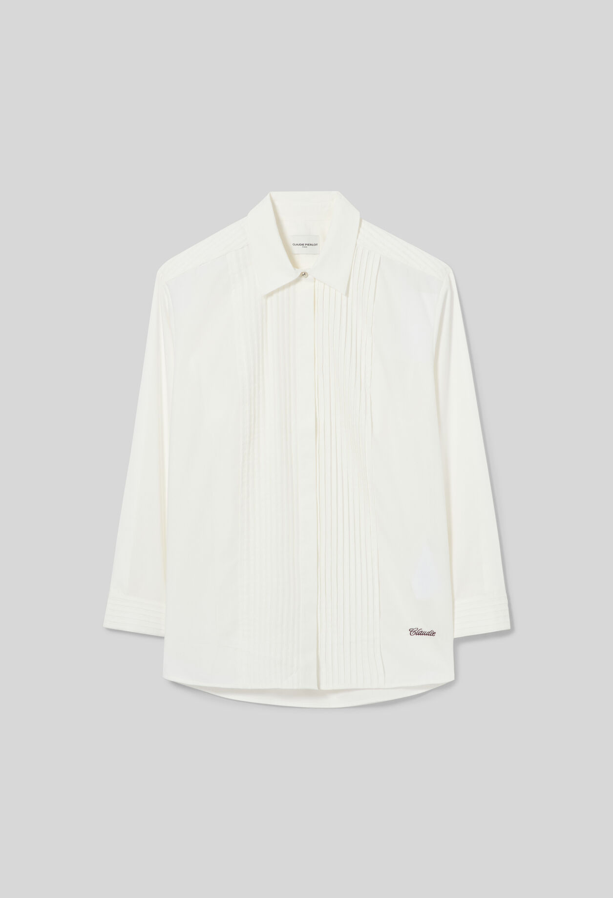 Popeline-Hemd Claudie-Stickerei