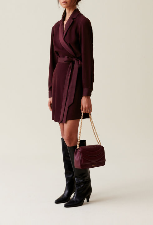 Wrap Dress with Lapel Collar