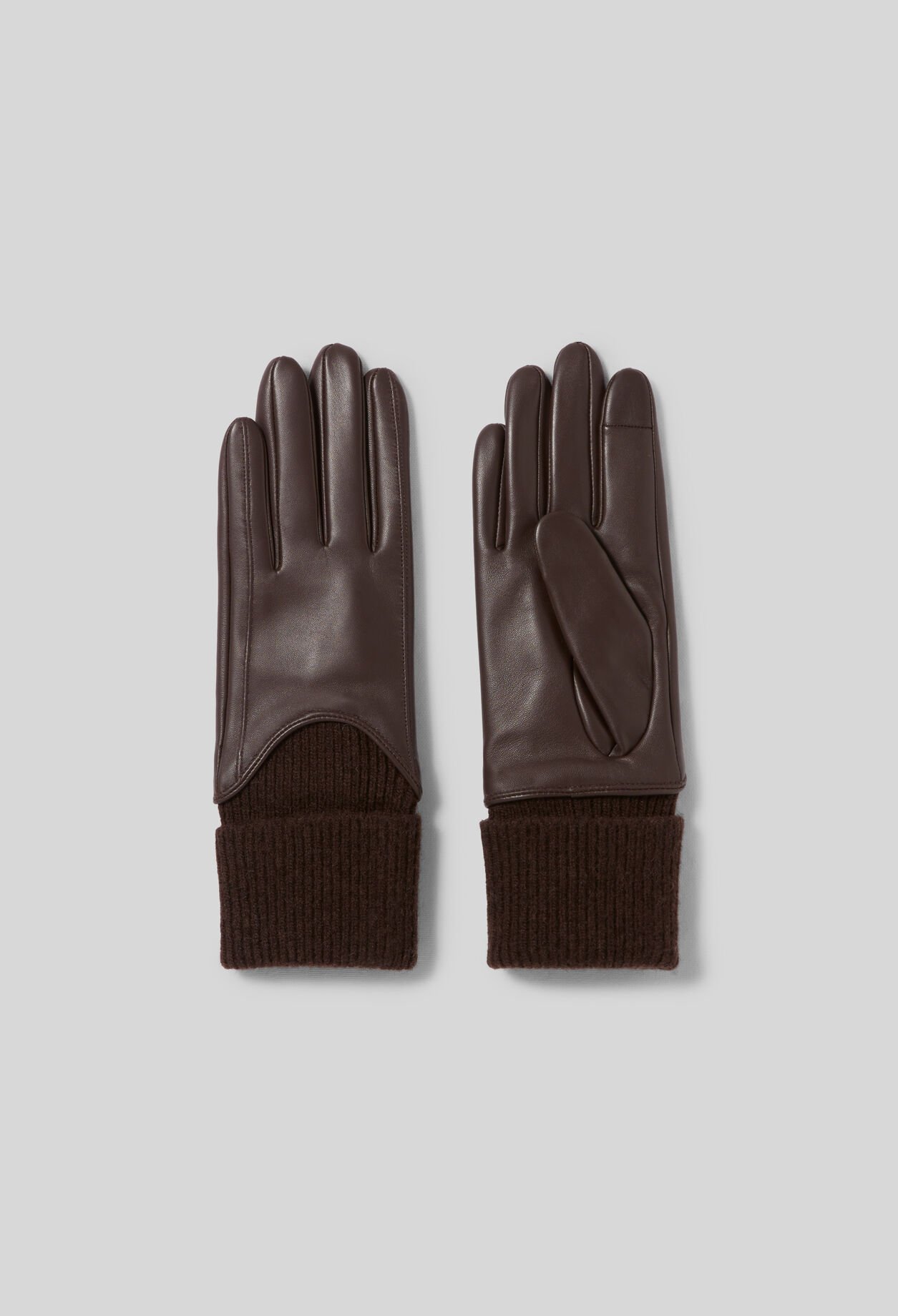 Handschuhe aus Leder und Strick