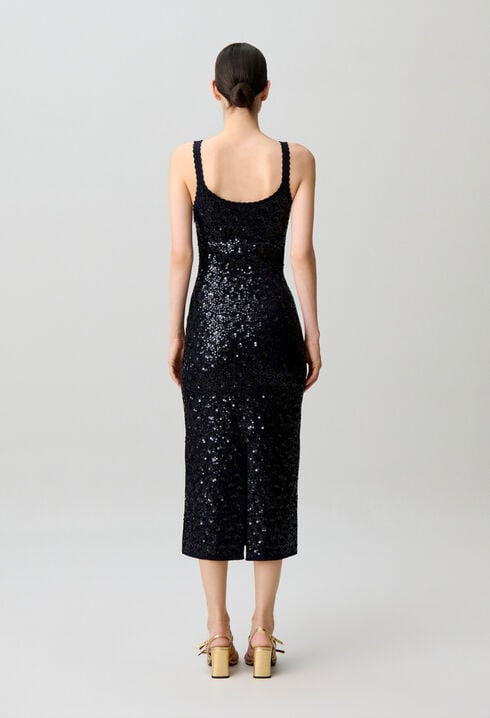 Robe longue maille sequins