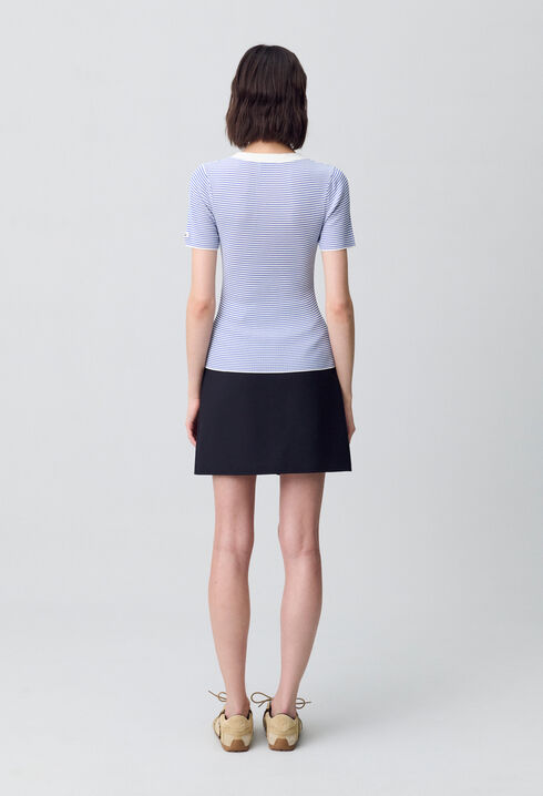 Fine-Knit Breton Stripe Top