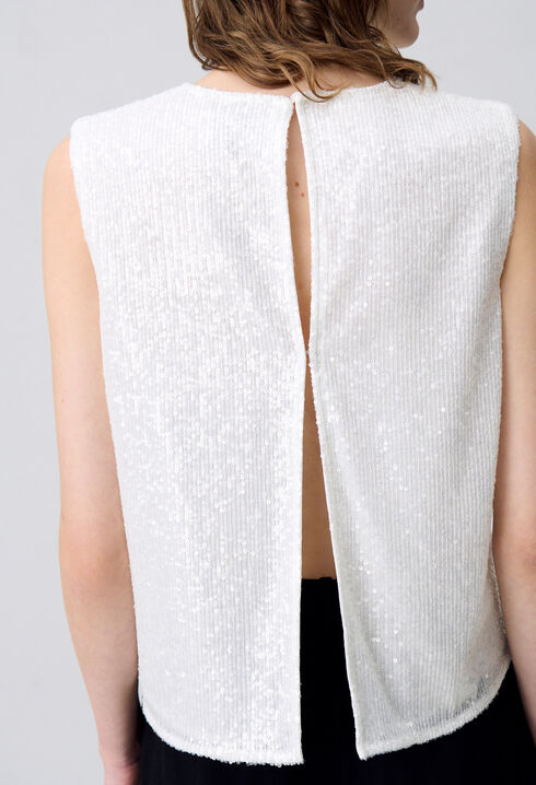 Off-white sequinned sleeveless top