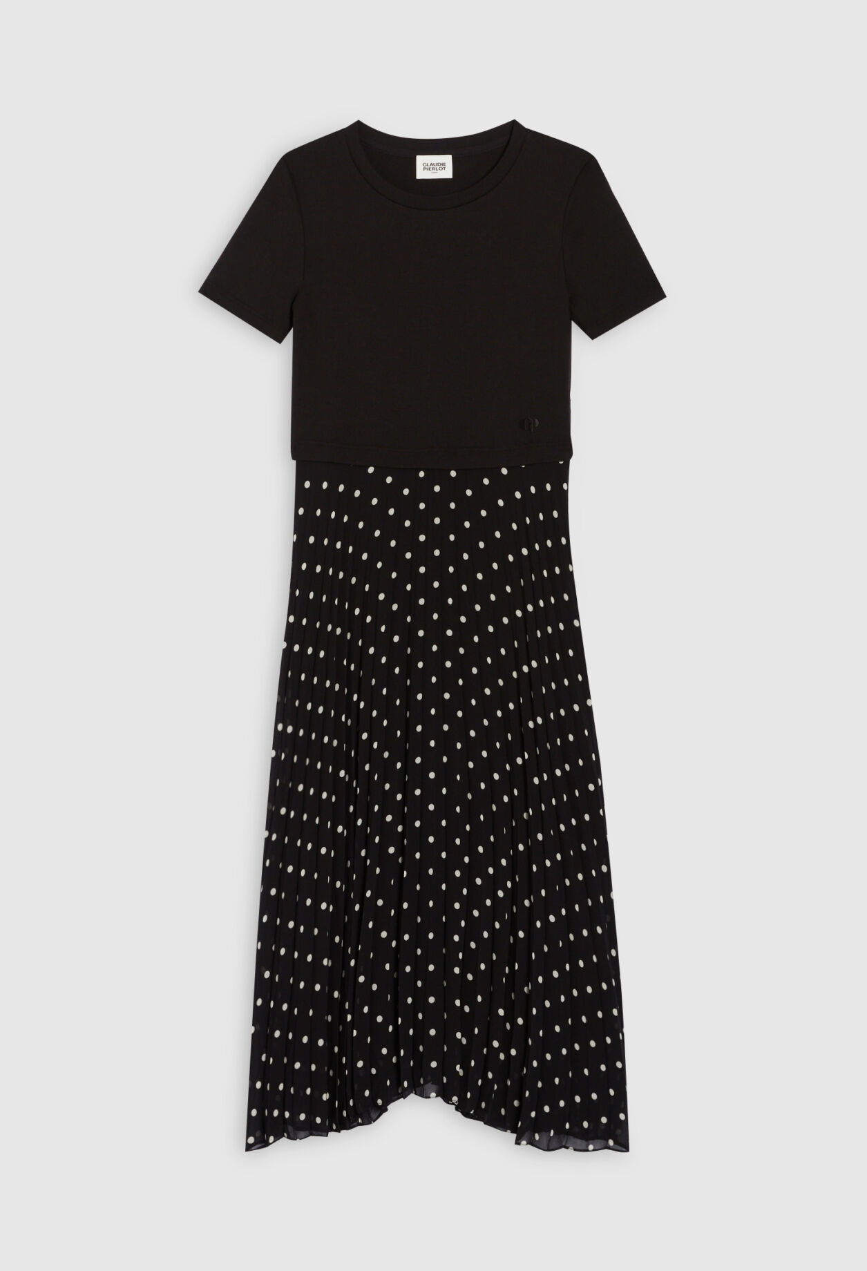 Mittellanges Kleid in Pünktchenmuster