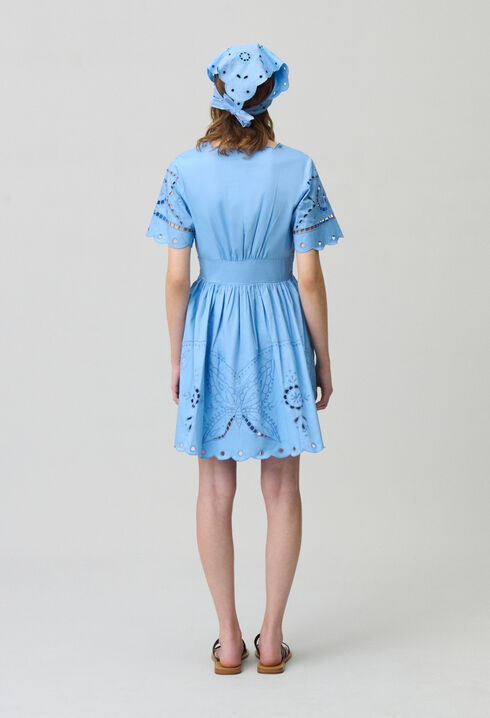 Short Dress Butterfly Embroidery