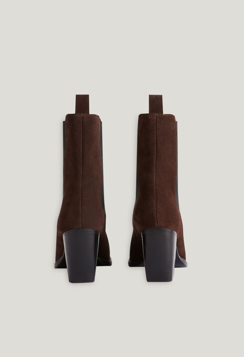 Bottines cuir suède chocolat