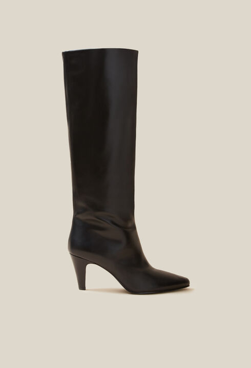 Leather knee-high boots