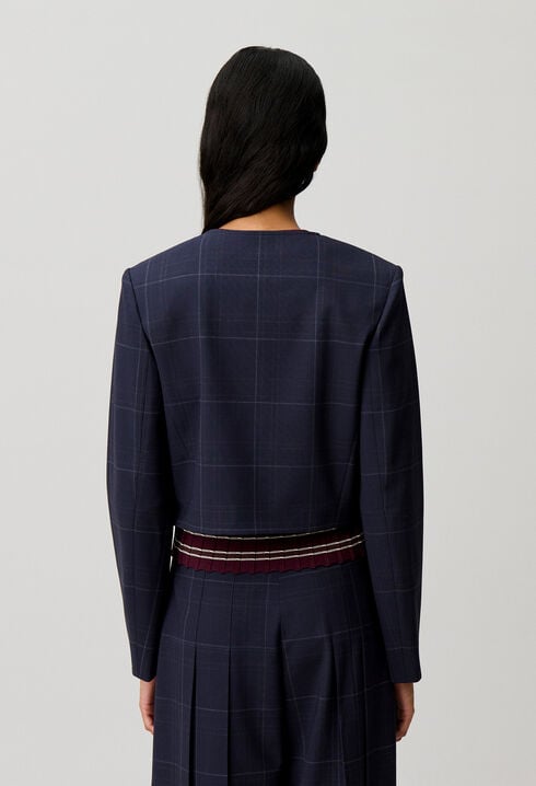 Checked boxy jacket