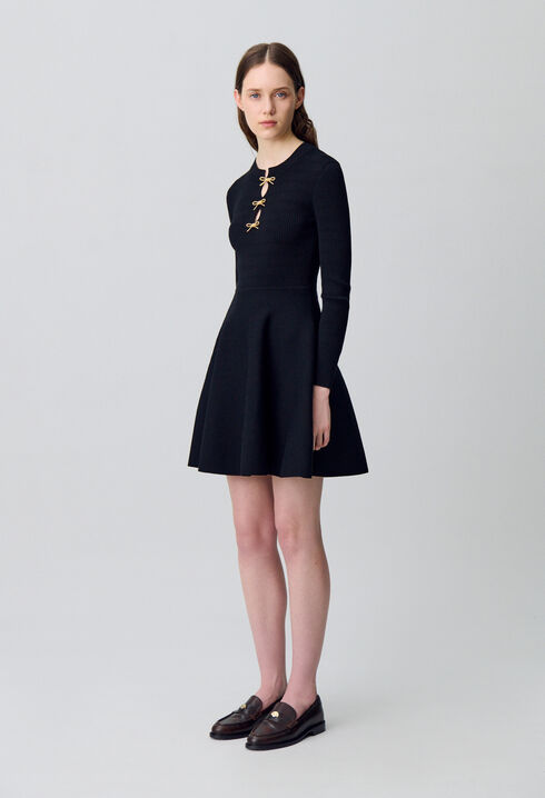 Robe courte maille nœuds