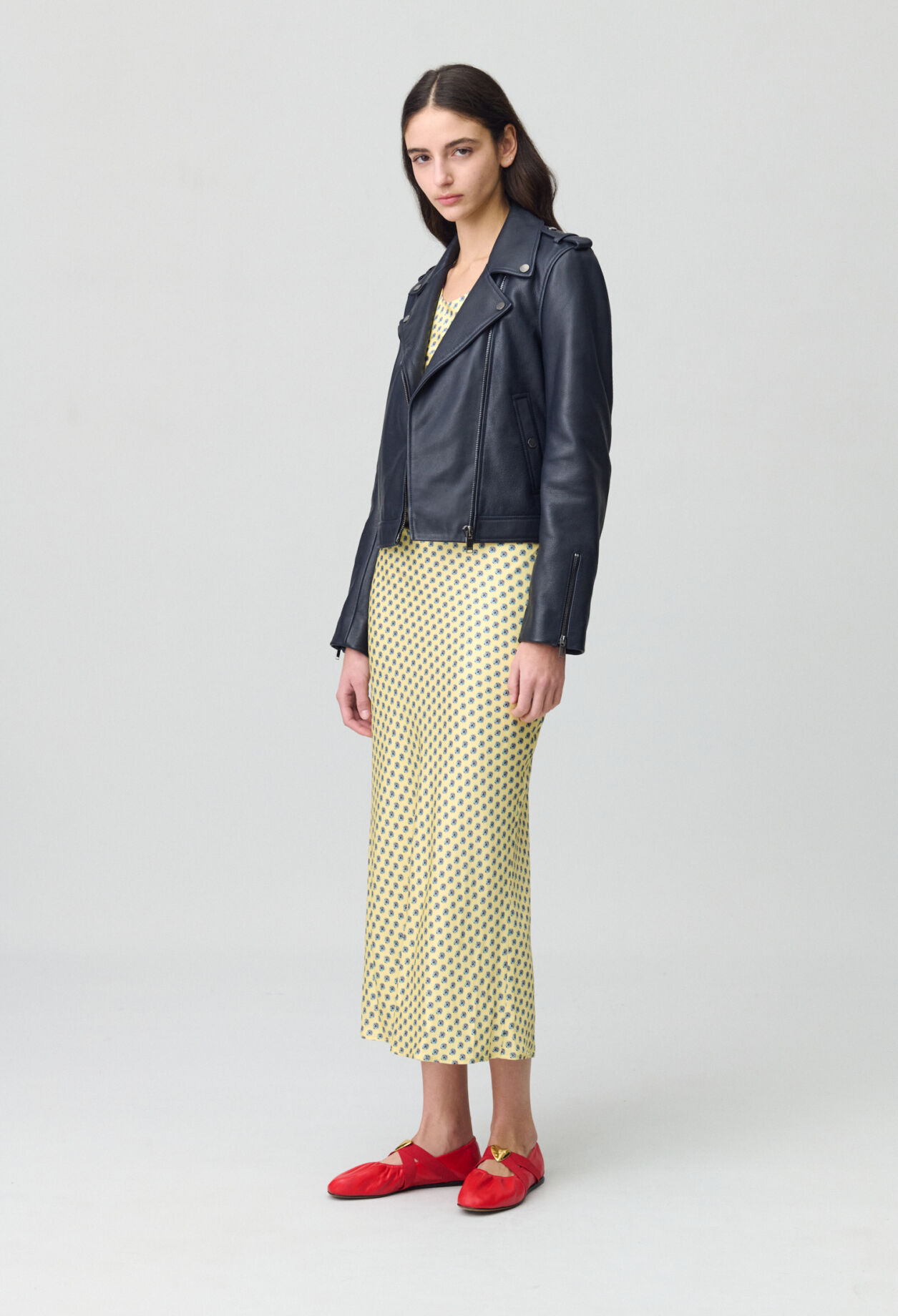 Jacke aus genarbtem Leder 