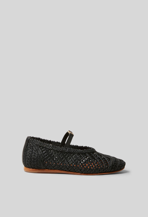 Ballerines tressées cuir