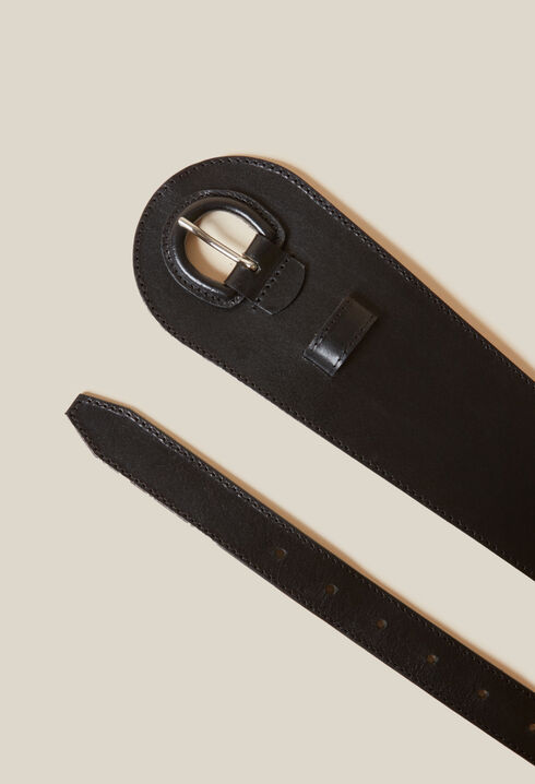 Black leather belt