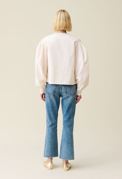 Blouse col V à nouer