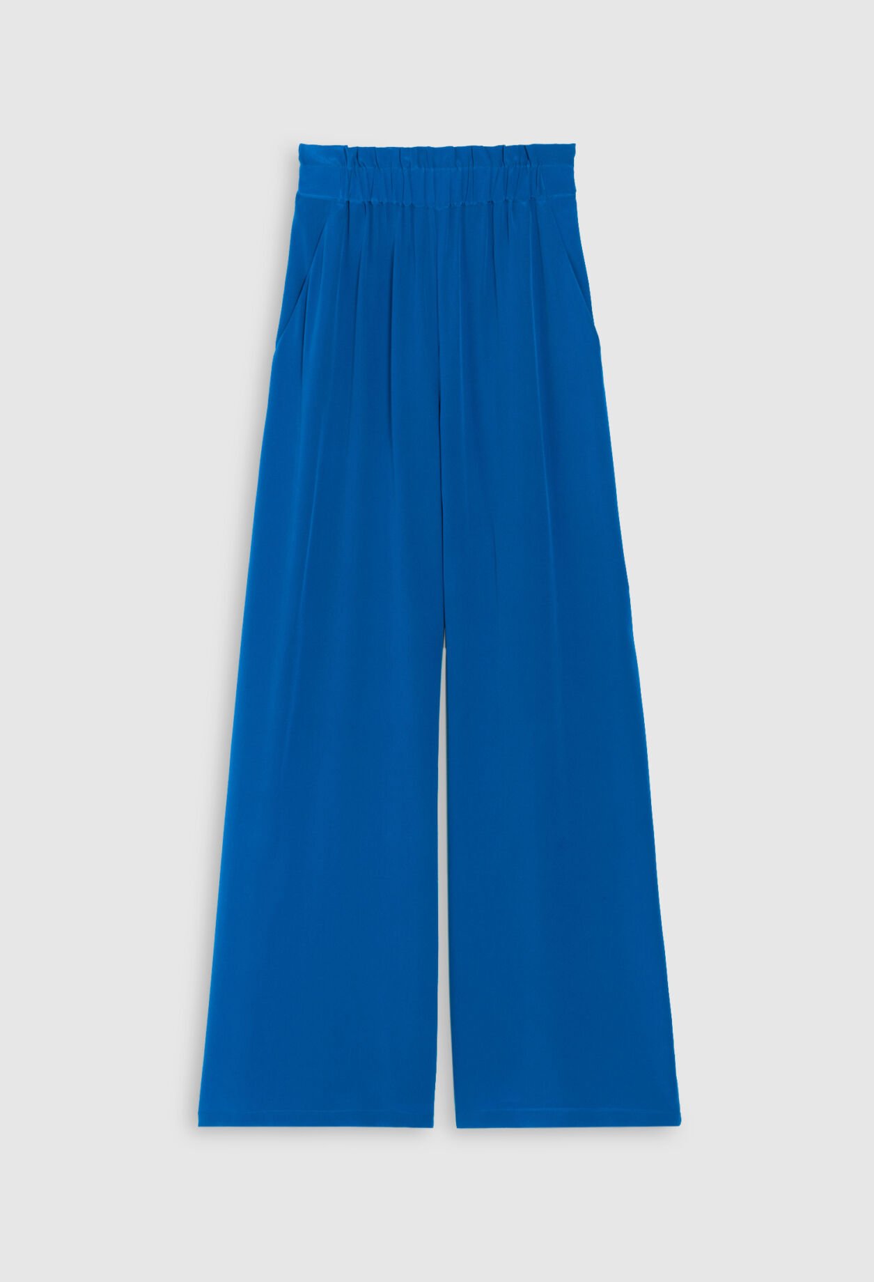 Pantalon soie bleu